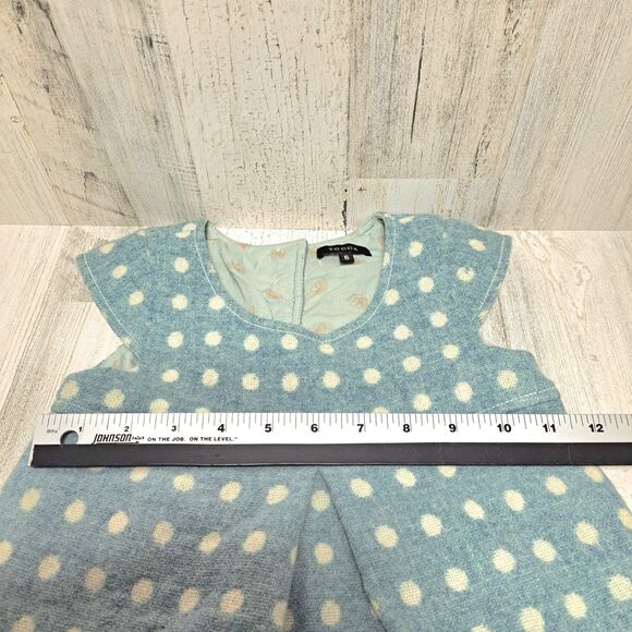 Tocca Girls Wool Party Dress Size 6 Blue w/ White Polka Dot Cotton Lined NWOT - Picture 12 of 12